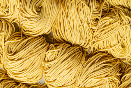 homemade raw noodles for ramenの写真素材