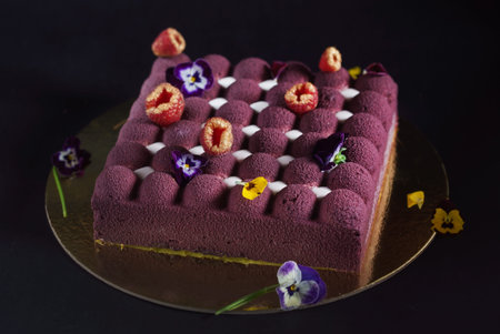 cake with berries