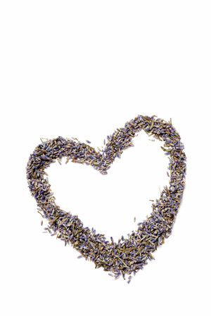 heart shape from lavender seedsの写真素材