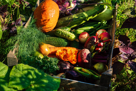 fresh organic vegeatables in the box