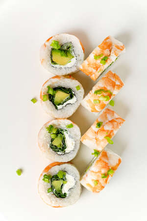 sushi on the white backgroundの写真素材