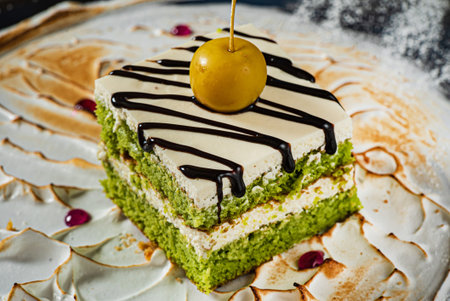dessert with spinach, and chocolate