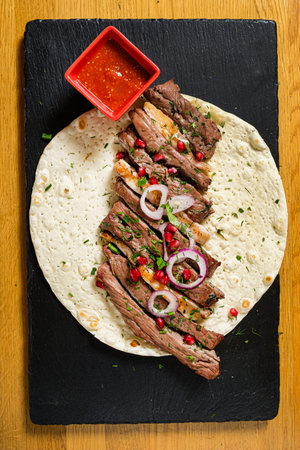 kebab with meat and sauce