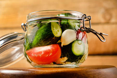 Fermented preserved vegetarian food concept.の写真素材