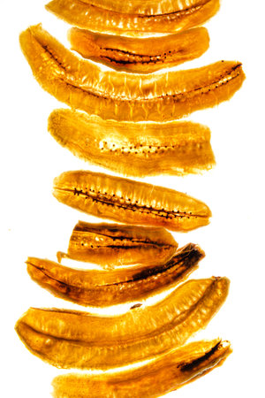 dried banana on the whiteの写真素材