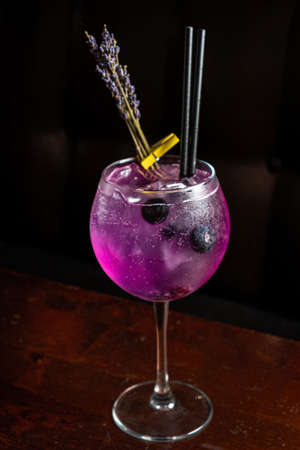 lemonade with fresh berries and fruitsの写真素材