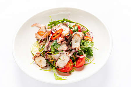 salad with octopus and vegetablesの写真素材