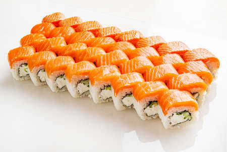 sushi on the white backgroundの写真素材