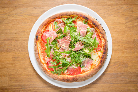 italian pizza on the wooden background