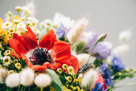 summer flowers in the vaseの写真素材