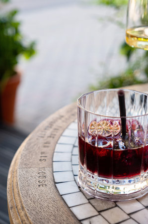 cocktail with rum on the terrace