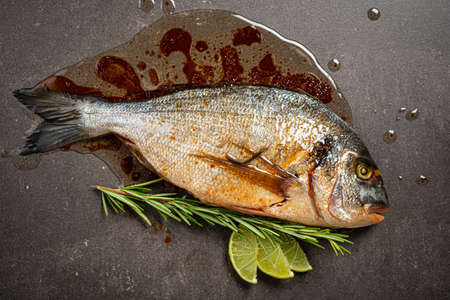 fish with marinadeの写真素材