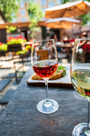 white and red wine outdoor