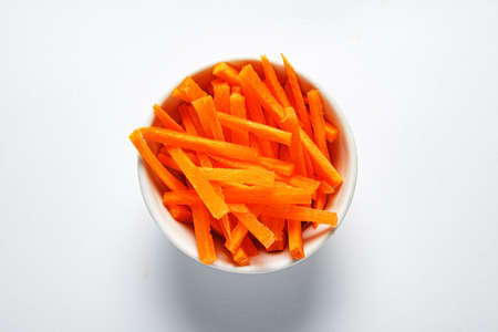 carrot sticks on the whiteの写真素材