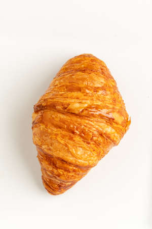 fresh croissant on the white backgroundの写真素材