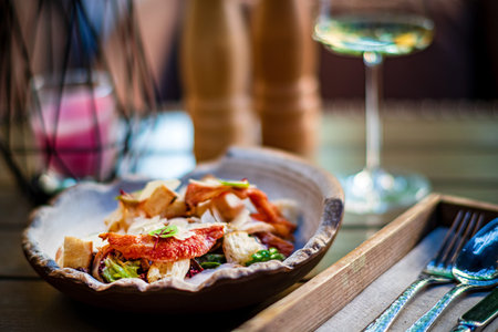 caesar salad in the restaurant