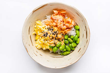 poke bowl on the white backgroundの写真素材