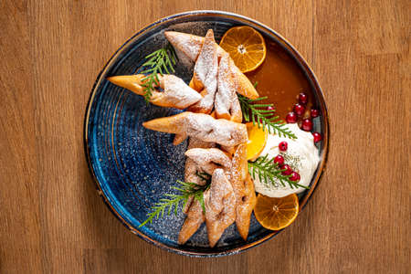 Christmas homemade cookies iwth sugarの写真素材