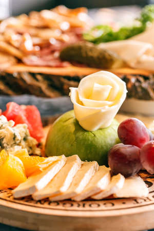 catering food on the Christmas tableの写真素材