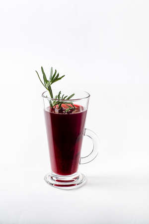 mulled wine on the white backgroundの写真素材