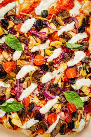 italian pizza on the wooden backgroundの写真素材