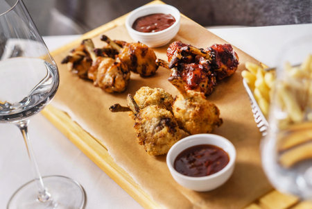 grilled chicken with french fries