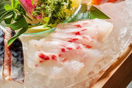 sashimi set on the ice