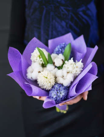 nice bouquet in the handsの写真素材