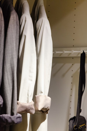 clothing on hangers, minimlism style