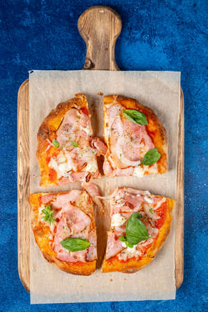italian pizza with organic ingredientsの写真素材