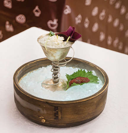 gourmet food in the restaurantの写真素材