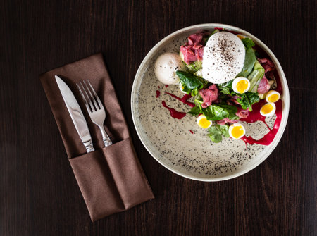 gourmet salad with mozzarellaの写真素材