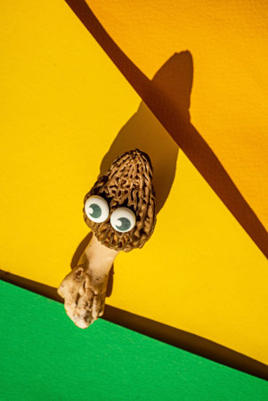 funny morels characters on bright background