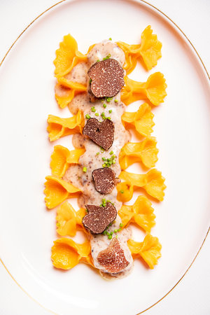 handmade pasta with black truffle