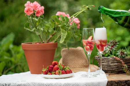 cottage core concept, summer gardenの写真素材