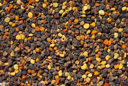 Pile of bee pollen on white, closeupの写真素材