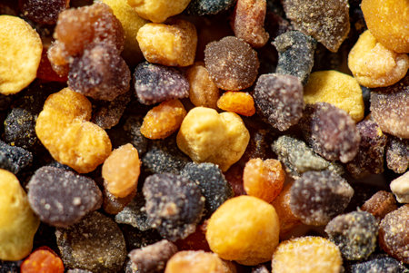 Pile of bee pollen on whiteの写真素材