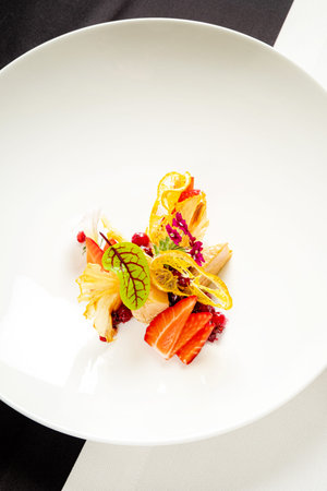 Foie gras on a white plate