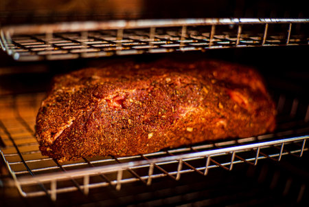 Traditional smoked barbecue wagyu beef brisketの写真素材