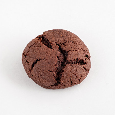 chocolate cookie on the white backgroundの写真素材