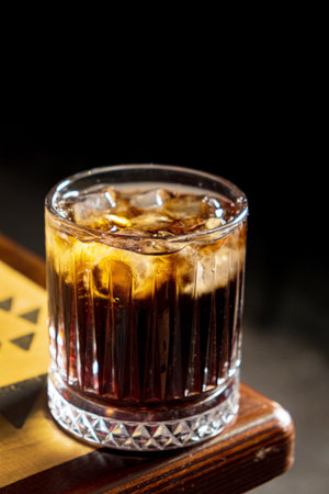 tasty cocktail on the wooden backgroundの写真素材