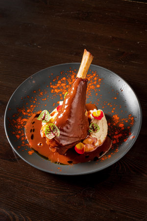 Traditional roasted Christmas duc wit mashed potatoの写真素材