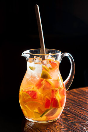 fruit punch in the jarの写真素材