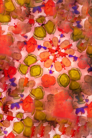 Macro catch of shape inside ancient kaleidoscopeの写真素材