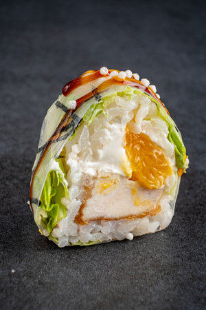 tasty sushi on the dark backgroundの写真素材