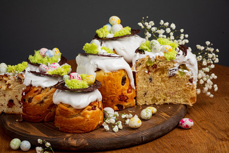 Easter cake with chocolate eggs