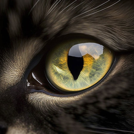 Cat's eye close-up. Macro photo of cat's eye.の写真素材