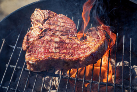 beef steak on the grillの写真素材