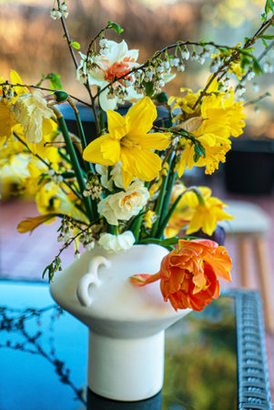 spring bouquet in the vaseの写真素材