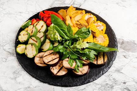 grilled vegetables on the plate